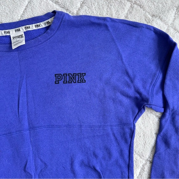 Victoria's Secret PINK | Purple & Black Varsity Crew Neck | Size Small - Picture 4 of 10